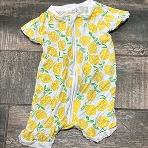Little Sleepies Yellow Lemon Print Short-Sleeve One-Piece